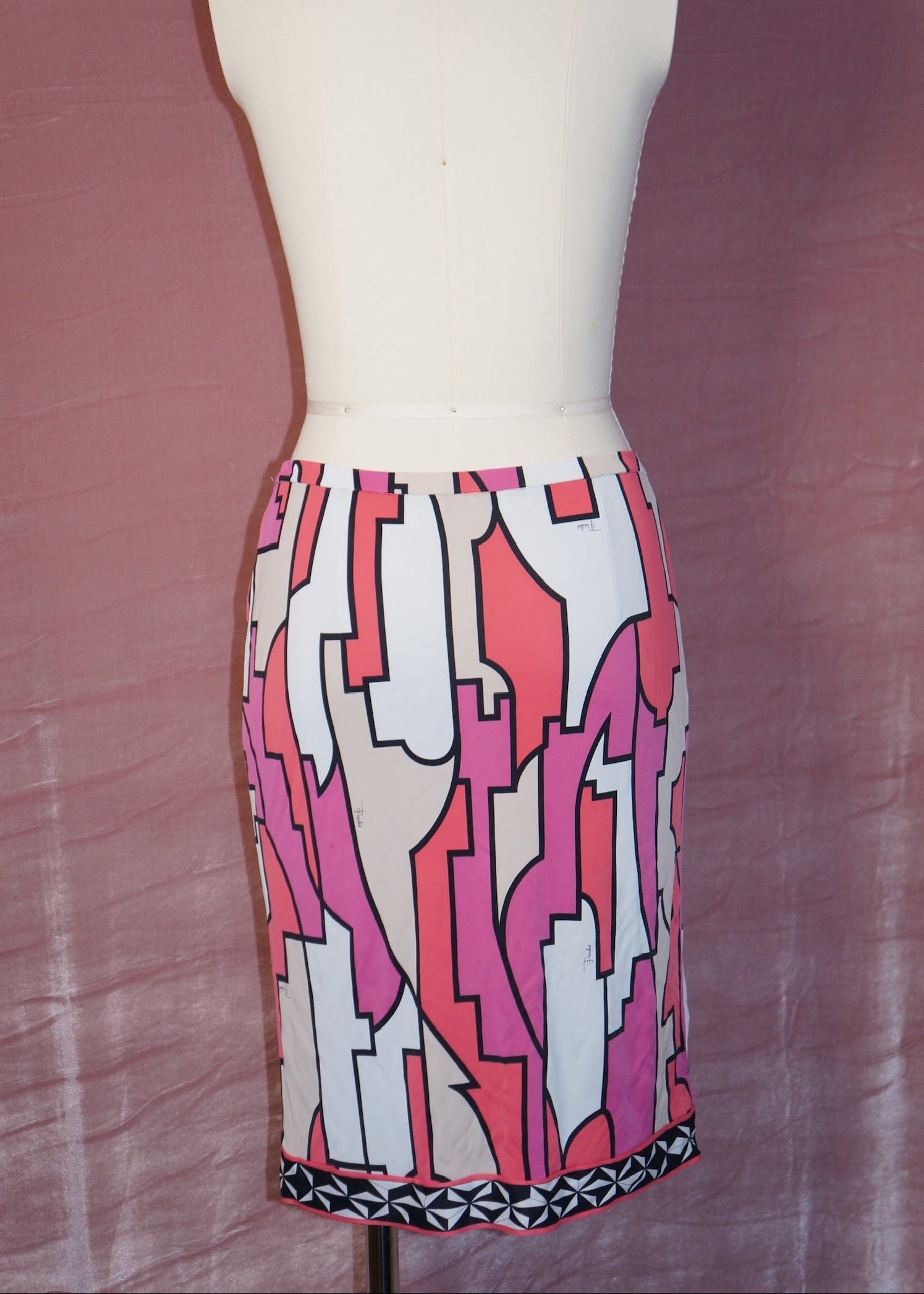 Emilio Pucci pink colorblock skirt
